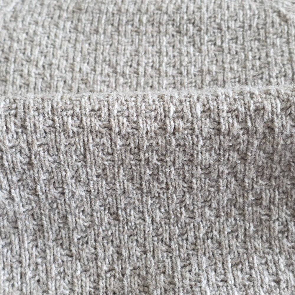 Zara Mens Cardigan L Beige Textured LS Shawl Collar Button Preppy Academia Boho - Picture 12 of 15